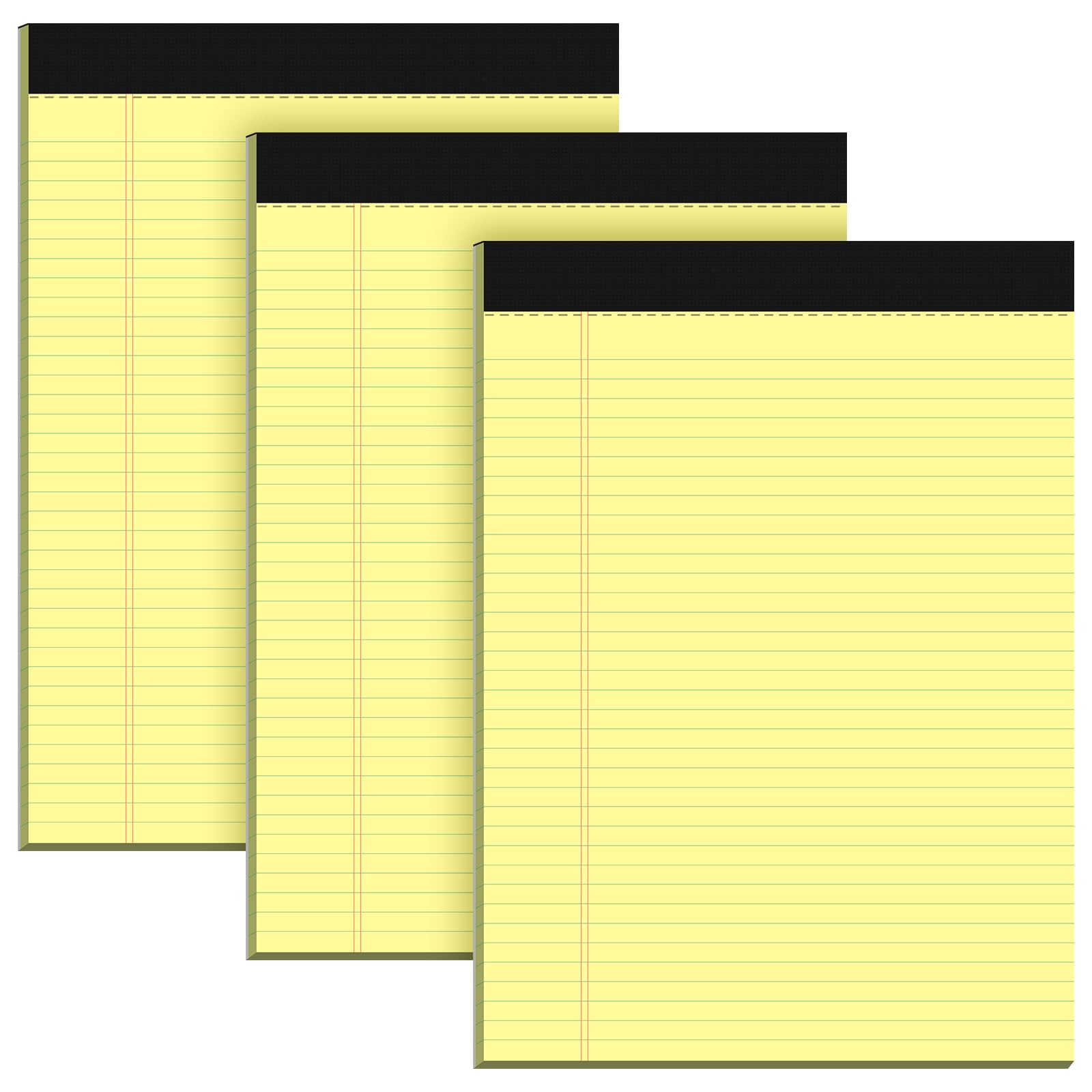 Yellow Notepad, A4 College Ruled Legal Pad, 3 Pack Legal Notepad Writing Pads Narrow Ruled Lined Paper Pad, 30 Sheets Per Note Pad, Micro Perforated Note Pad A4 for Work Study Daily Note Taking List