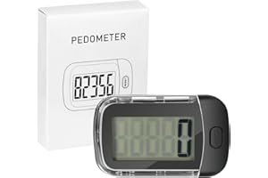 BLINGBIN 3D Pedometer for Walking, Simple Digital Step Counter with Removable Clip and Lanyard, Accurate Pedometers for Steps Track with Large LCD Display for Men Women Kids Walking Running Hiking Sports-Black