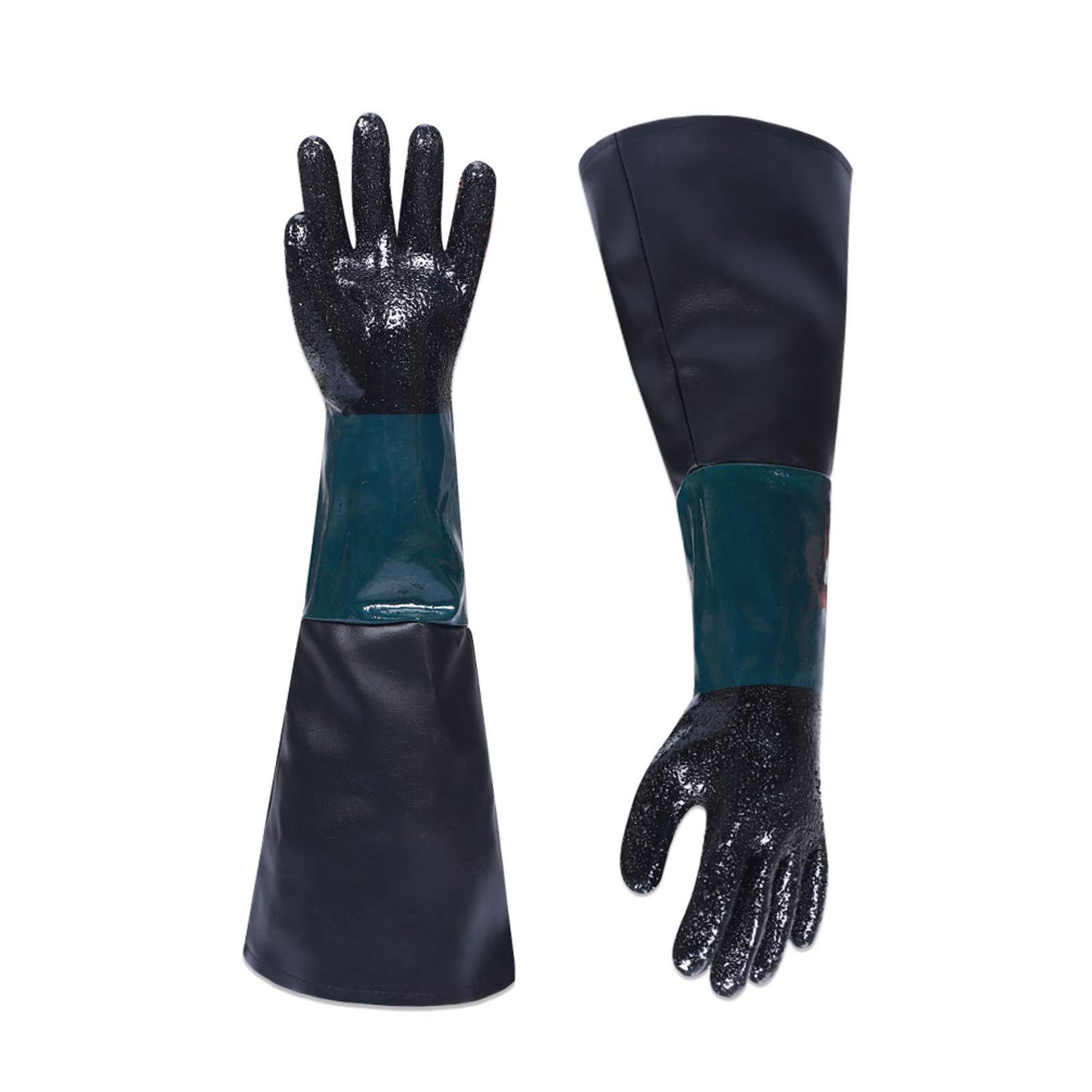 Rubber Sandblasting Gloves, Safety Gloves for Work, 23.6 inch Sandblaster Work Gloves for Model 60, 90, 110, 260 Sandblast Cabinet LBST01