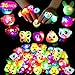 Mikulala Birthday Party Favors for Kids Prizes Flashing 36 Pack LED Jelly Light Up Rings Toys Bulk Boys Girls Gift Blinky Glow in The Dark Party Supplies 9 Color 9 Shape primary
