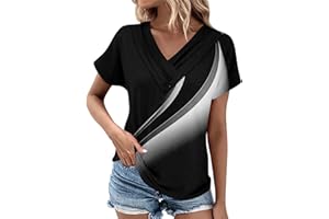 GENERIC Womens Button Decor V Neck Dressy Casual Tops Work Blouses Business Tunic Women Tops Spring 2024