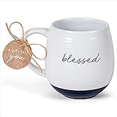 Blessed Scripture Textured Classic White 16 ounces Glossy Ceramic Coffee Mug