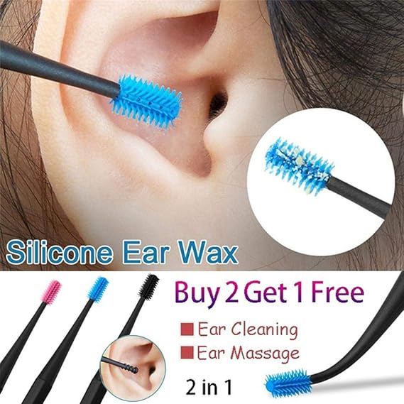 Worlder Spiral Double Heads Silicone Ear Spoon Ear