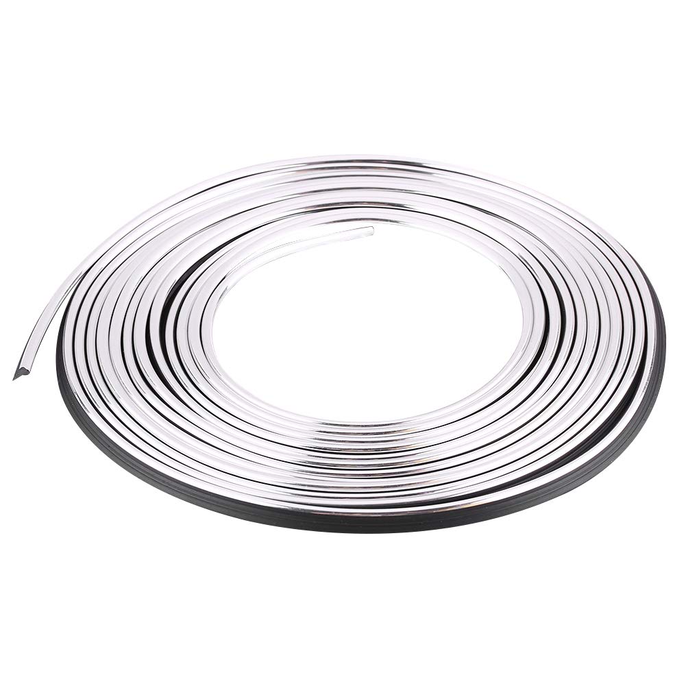 Car Interior Trim Strip Exterior Moulding Strip Decorative Line Flexible Car Interior Decoration Moulding Trim Strips 5M(Silver) decorations car interior trim strips