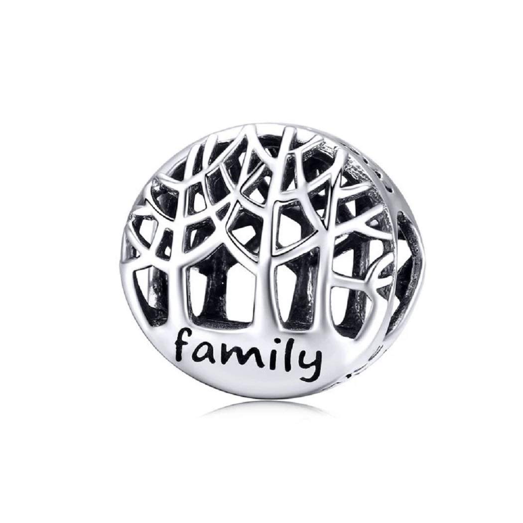 FeatherWish Family Tree Of Life Love Forever Bead Charm - Engraved Love Makes Me Grow Compatible With Pandora Bracelet Or Necklace