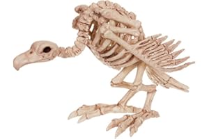 Crazy Bonez Skeleton Vulture – 10" Halloween Skeleton Bird with Bendable Neck – Durable All-Weather Plastic Prop for Indoor & Outdoor Decoration