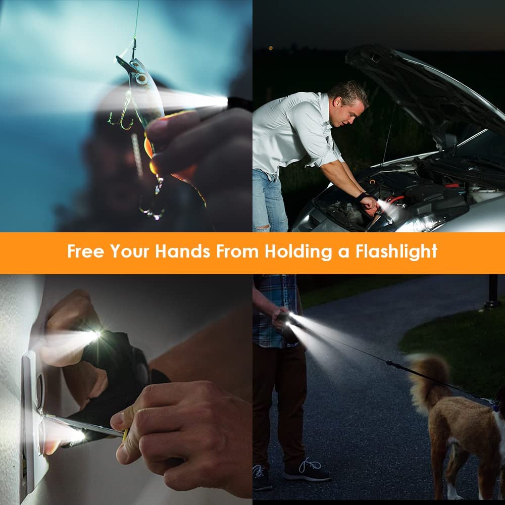 HANPURE LED Flashlight Gloves Stocking Stuffers for Adults Men Christmas Birthday Gift Idea for Dad Husband Him Boyfriend (1 Pack(with Replaceable Batteries))