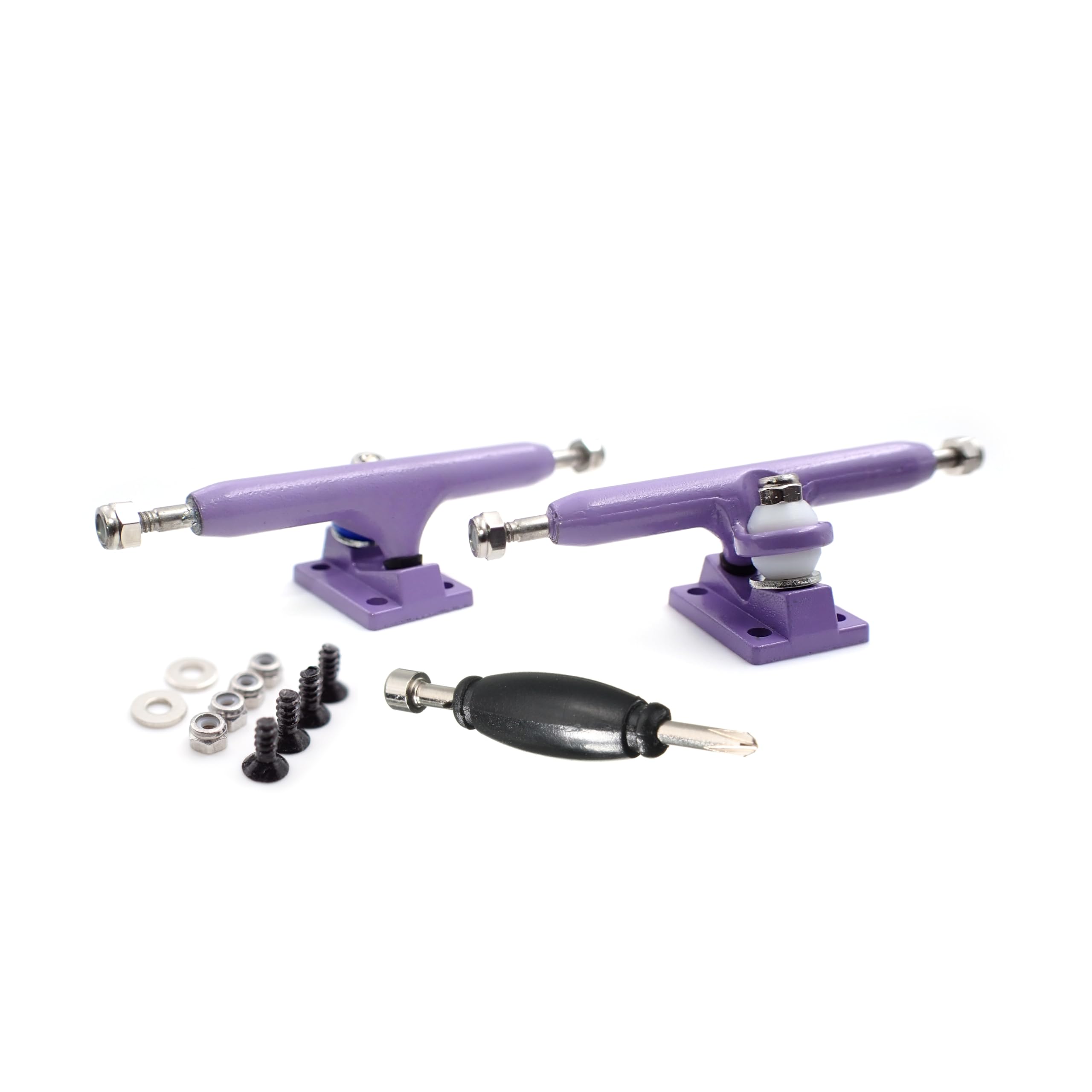 SPITBOARDS® 36 mm Fingerboard Pro Trucks by, Real Lock Nuts, Rubber Urethane Bushings, Optimised Hanger, Width 36 mm, for Fingerboard Tuning and Assembling (Purple) — image 1
