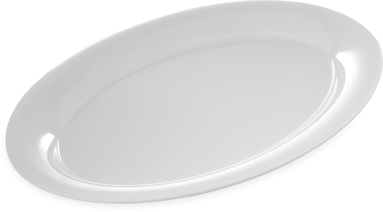 Carlisle 4441202 Designer Displayware Melamine Wide Rim Oval Platter, 21" x 15", Melamine, White: Industrial & Scientific