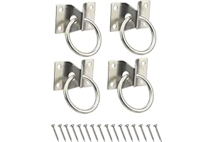 HDYEGY 4PCS Cross Tie Ring for Horse,Block Tie Ring Hitching Ring with Screws for Horse Stall Stable