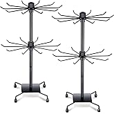BBTO 2 Pcs Rotating Display Stand Jewelry Display Rack with Hooks Metal Earrings Stand for Vendors Necklace Bracelet Selling(Black,19.69 x 11.8 Inch)