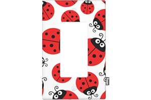 Pznen Ladybug Rocker Switch Plate Covers Red Black Polka Dots 1-Gang Wall Plate, Rocker Wallplates Standard Size 4.5" X 2.76" for Boys Girls Ladybug Themed Birthday Party