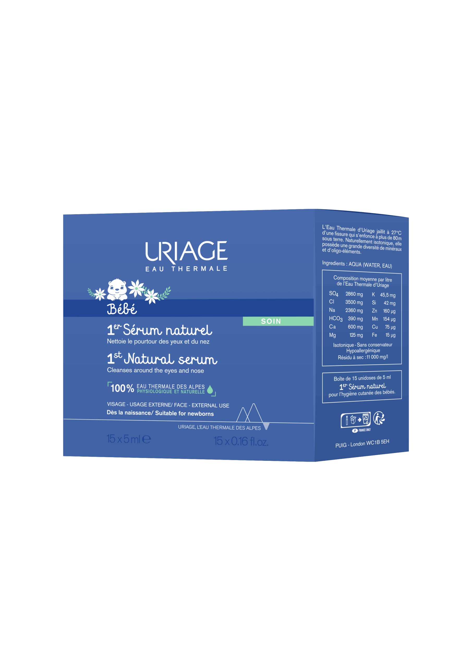 Uriage Bebe 1st Natural Serum 15 x 5ml, White