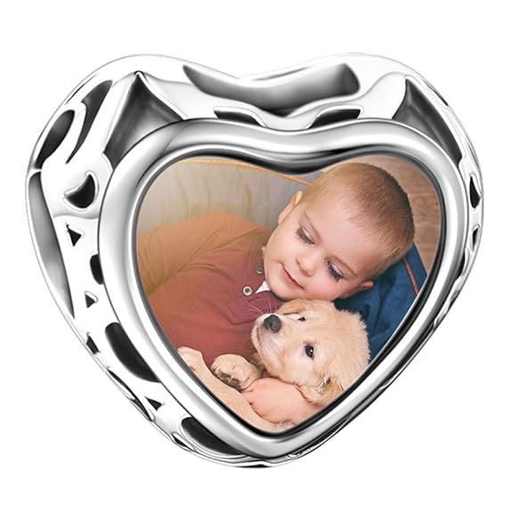 Soufeel Herz Offen 925er Sterling Silber Erinnerungscharm personaliziert Charms Anhänger
