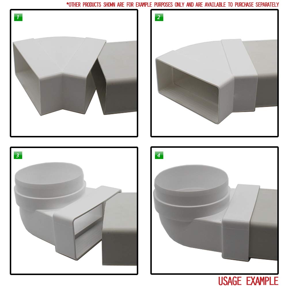Kair Rectangular Flat Ducting 110mm x 54mm 1 Metre Length Flat