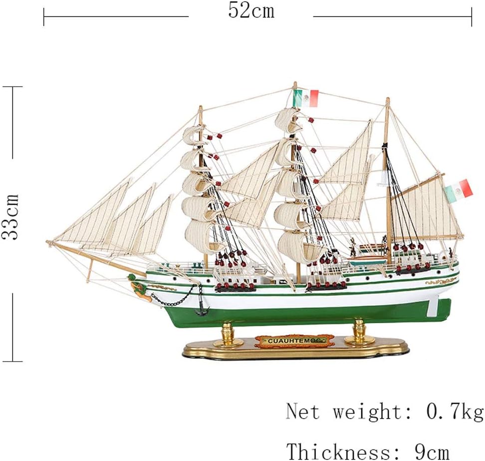 YangMi Crafts- Handmade Creative Sailing Model Crafts Home Boat Model Ship Ornaments Crafts Decorations (Color : D, Size : 52x9x33cm)