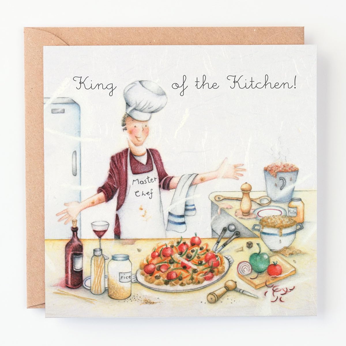 Greetings Card "King of the Kitchen!" - Blank Greetings Card by Berni Parker (ML32)