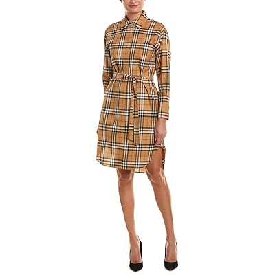 Burberry Ladies Check Camel Long Check Shirt Dress Jamaica | Ubuy