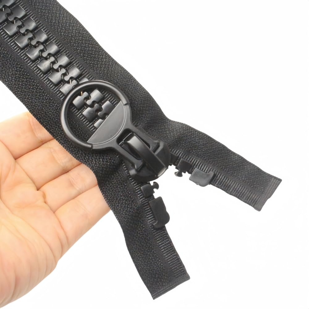 Photo 1 of YaHoGa 122cm #20 Super Large Separating Giant Plastic Zippers for Sewing Tents Coats Overcoats Boat Cover Canvas Heavy Duty Huge Resin Vislon Zippers (48" Black)
