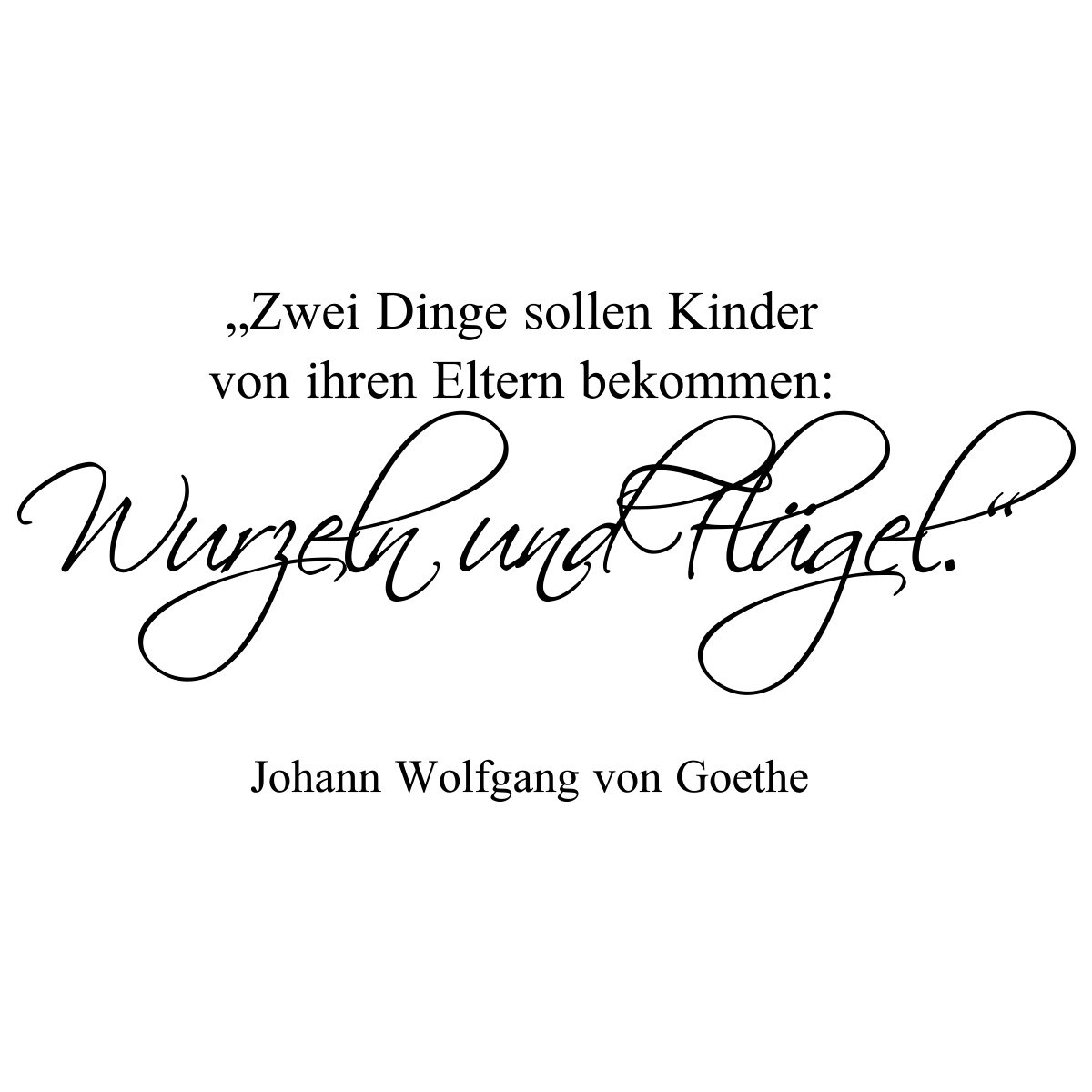 Wandkings Wandtattoo "Zwei Dinge sollen Kinder von ihren Eltern bekommen Wurzeln und Flügel