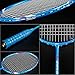 oppum Carbon Fiber Composite 2 Player Badminton Racket Integral Forming Structure Super Lightweight Offensive Badminton Racquet Set (2pcs Blue+Black (No Birdies))