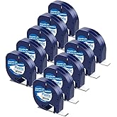 10 x Label Maker Tape Refills Compatible with Dymo Letratag Refills 91331 S0721660 White Plastic Label Tape 12mm x 4m Waterpr