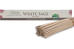 Bless-White-Sage-Incense-Sticks 100%-Natural-Handmade-Hand-Dipped-Incense-Sticks Organic-Chemicals-Free for-Purification-Rela