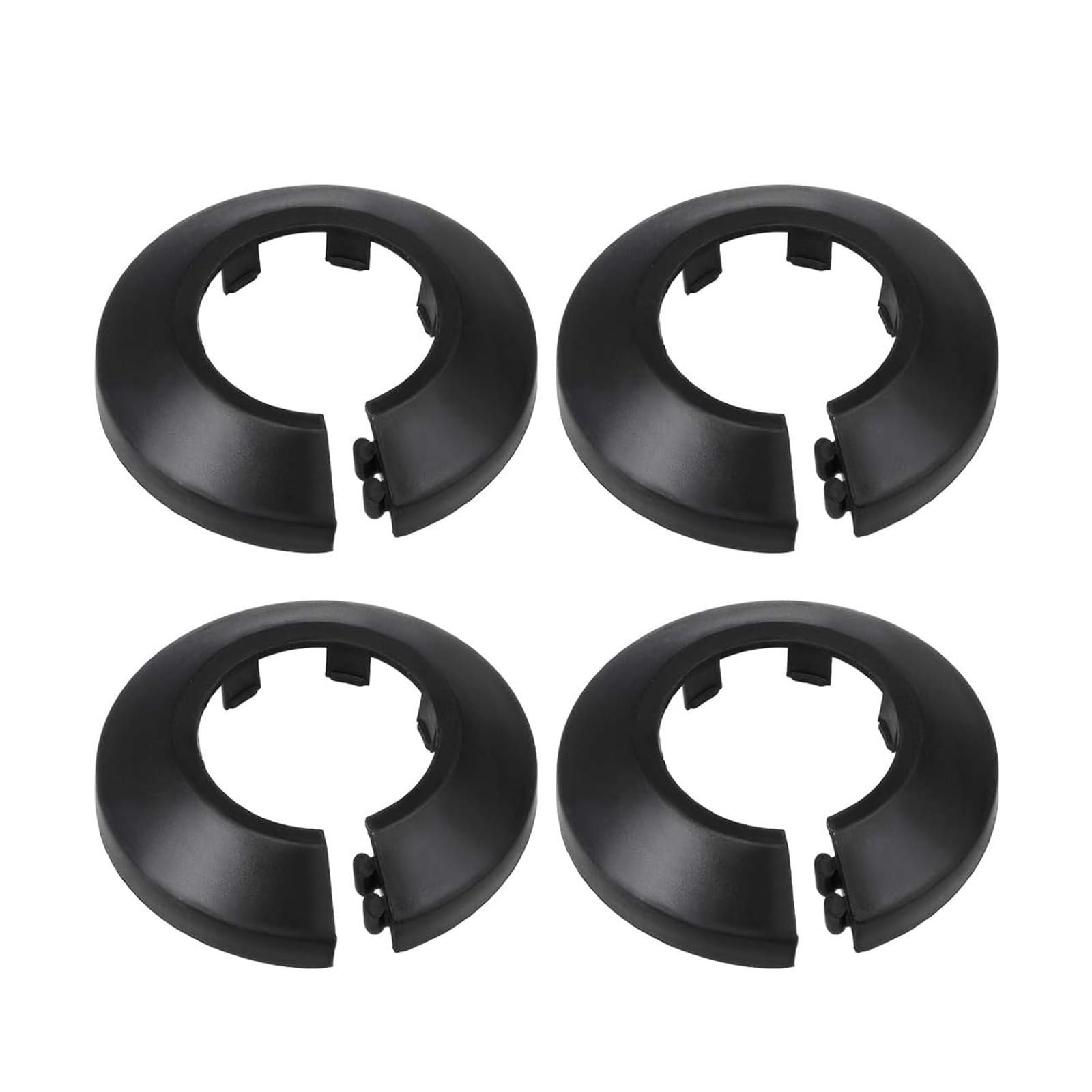 33mm Pipe Cover Decoration PP Plastic Water Pipe Escutcheon Black 4pcs