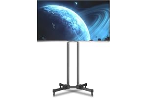 XINLEI Mobile TV Stand with Wheels for Most 32-75 Inch Flat/Curved Screens TVs, Height Adjustable Rolling TV Cart, up to 110 lbs, Max VESA 600x400