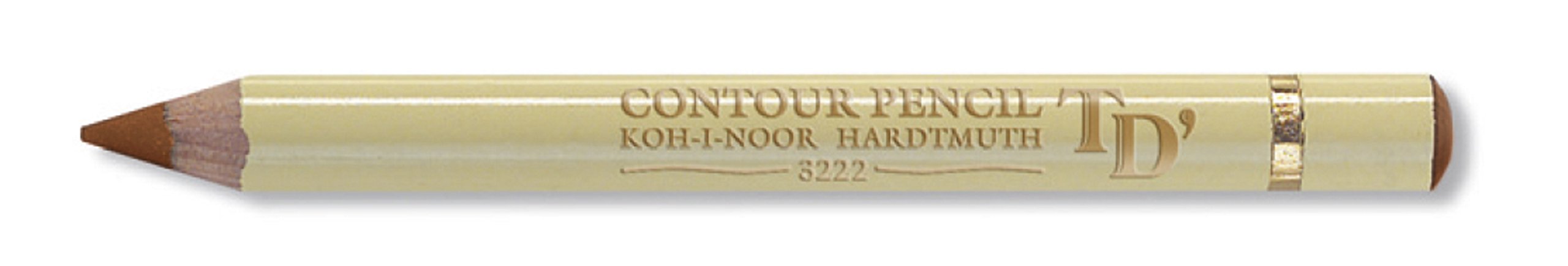 KOH-I-NOOR 3222 Contour Cream Coloured Round Drawing Pencil - Brown (Box of 12)