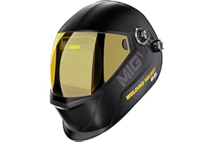 Welding Helmet Auto Darkening True Color Large Viewing, Welding Hood Solar/Rechargeable Battery Powered, Wide Shade 4/5-13 wi