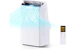 DENBIG 15,000 BTU Portable Air Conditioner, Portable AC Unit with Built-in Dehumidifier and Cooling Fan for Room up to 400 sq.ft., 24 Hour Timer, Remote Control & Window Mount Kit, White