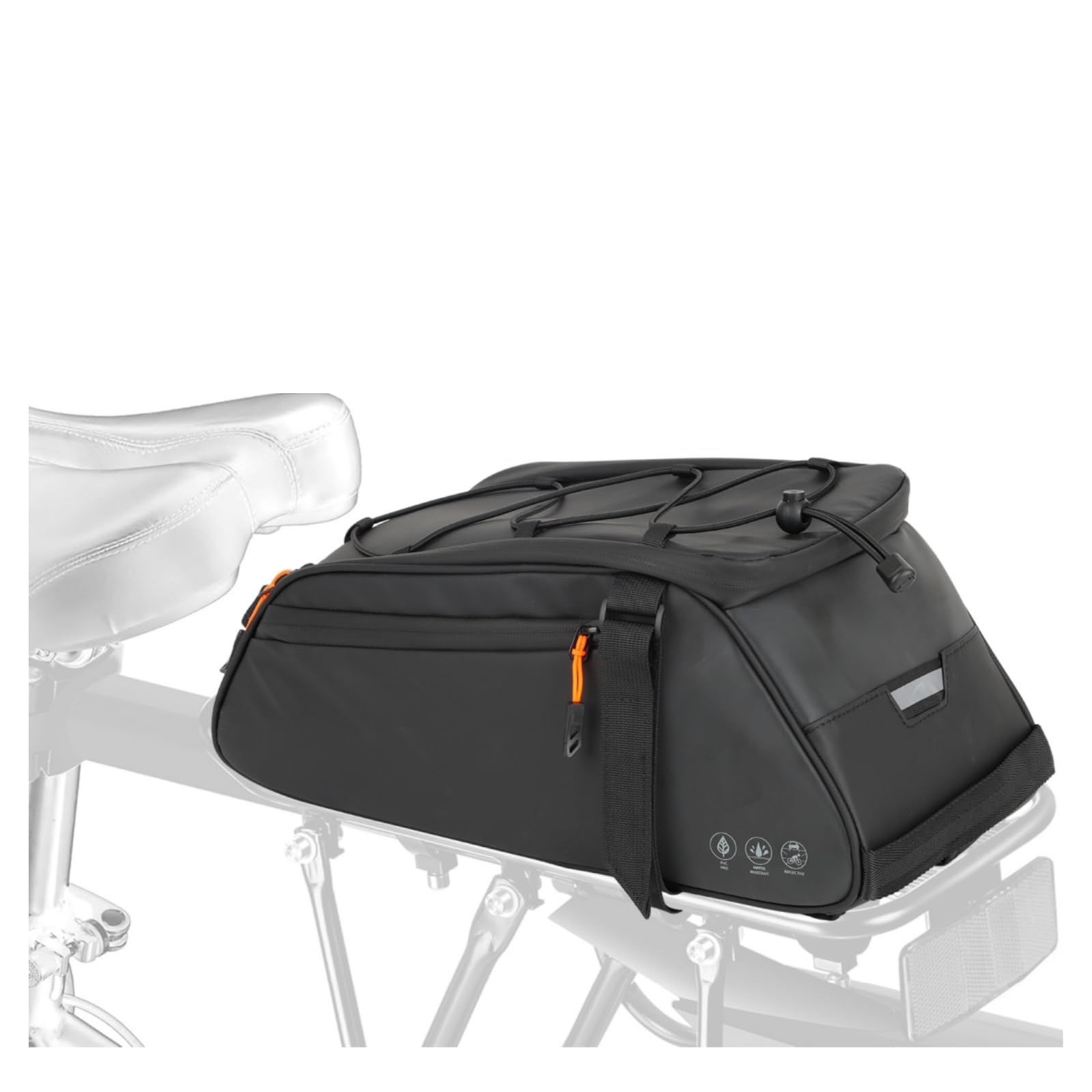 HUIJUTCHEN 10L Bicycle Rear Rack Bag, Multifunctional Pack Backpack Bicycle Bag MTB Bicycle Carrier Bag with Reflective Zone and Shoulder Belt (A)