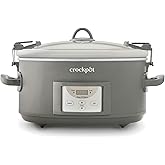 Crock-Pot Programmable 7-Quart Cook and Carry Locking Lid Slow Cooker Grey