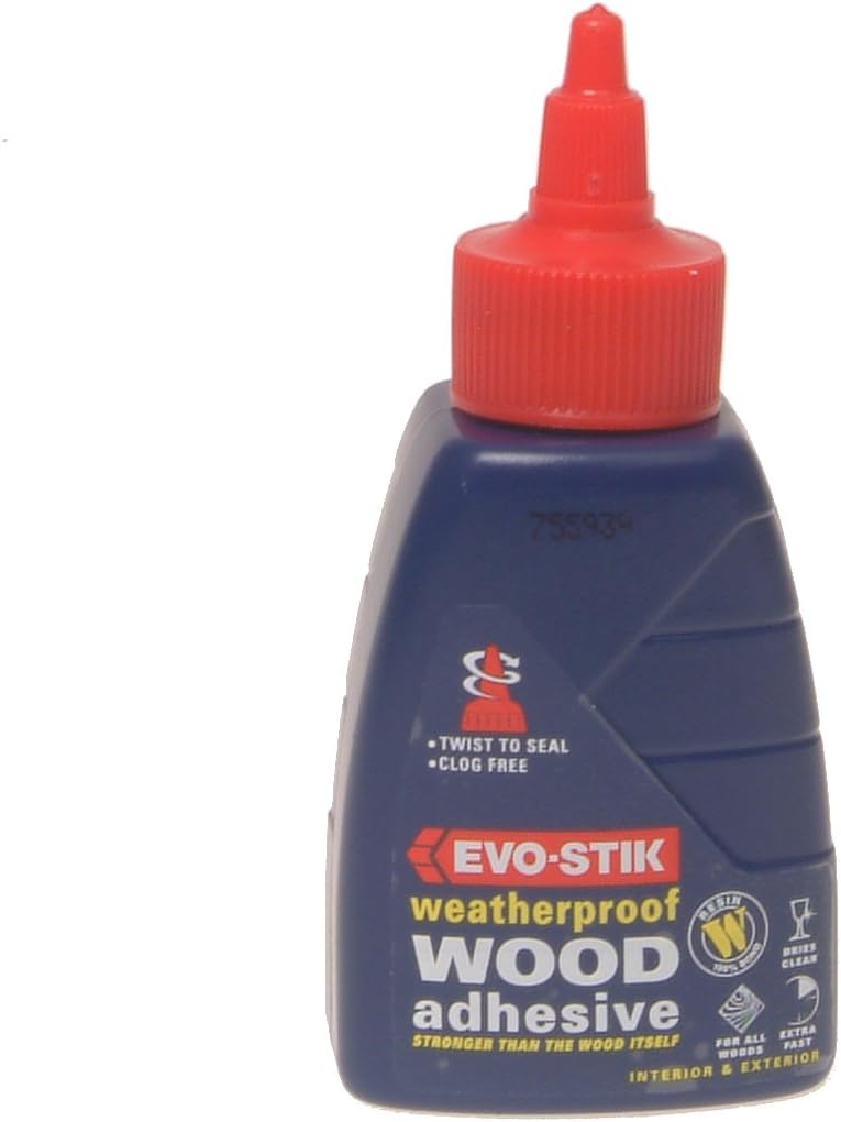 EVO-STIK Exterior Wood Glue 125ml - D3 - Weatherproof - Extra Strong - Dries Clear - Fast Setting Glue - Suitable For All Wood Types