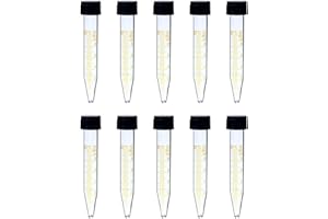 YUXUN YX Pack of 10, Centrifuge Tube, 10ml Borosilicate Glass Material, Conical Bottom, Centrifuge Vials with Printed Graduation and Black Screw Cap, No-Leak, Non-Sterile (10ml, Pack of 10)