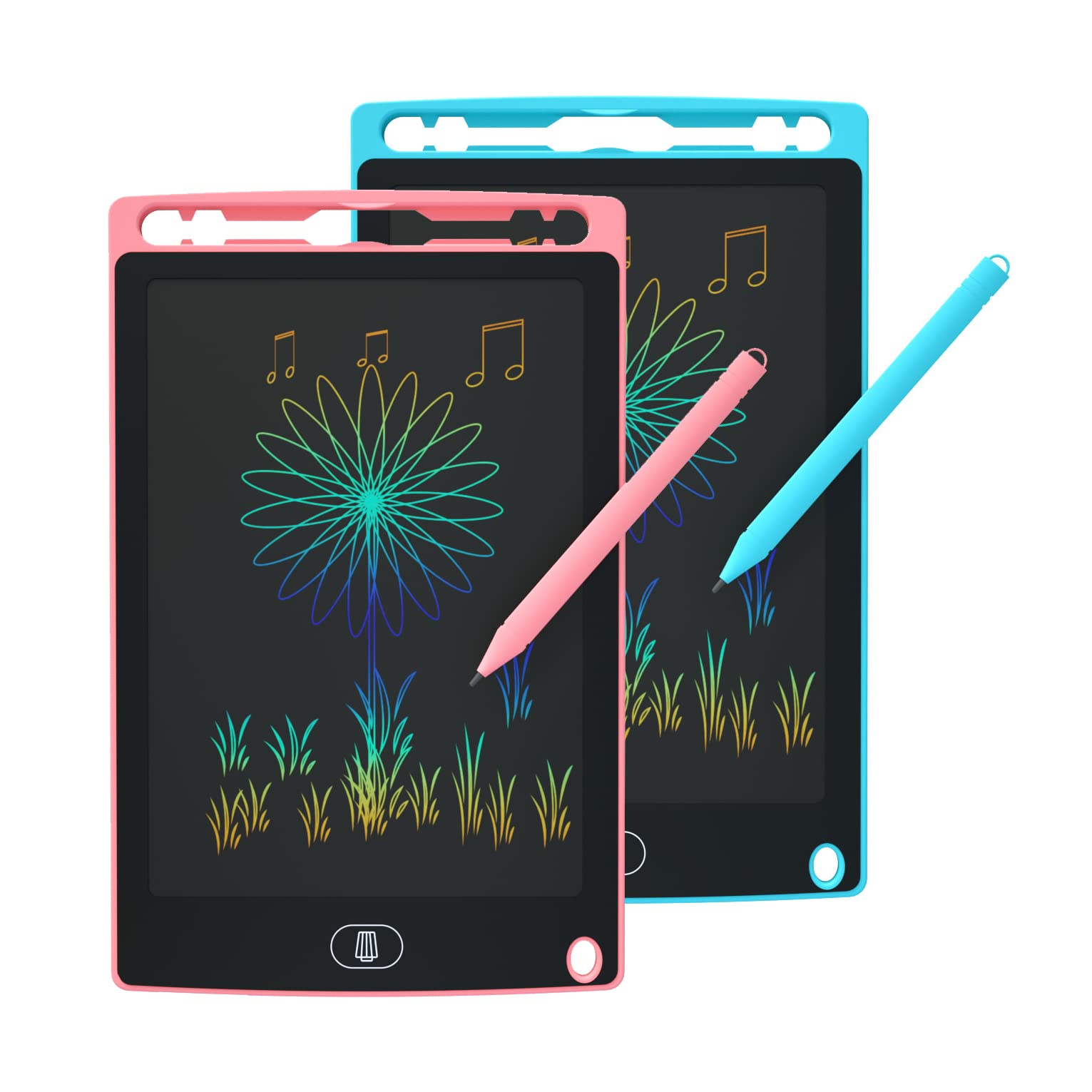 2 Pack LCD Writing Tablet for Kids, 8.5 Inch Drawing Doodle Board Pad Tablet Scribbler Pad, Portable Learning Educational Toys with Lock, Colourful Drawing Pad for Kids 3-6 Years Old Girl Boy