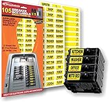 Circuit Breaker Decals - 105 Tough vinyl labels for Breaker Panel Boxes - Great for Home or Office - Apartment Complexes and Electricians - Placed directly on Switch or Fuse - Bright "Easy Read" Color