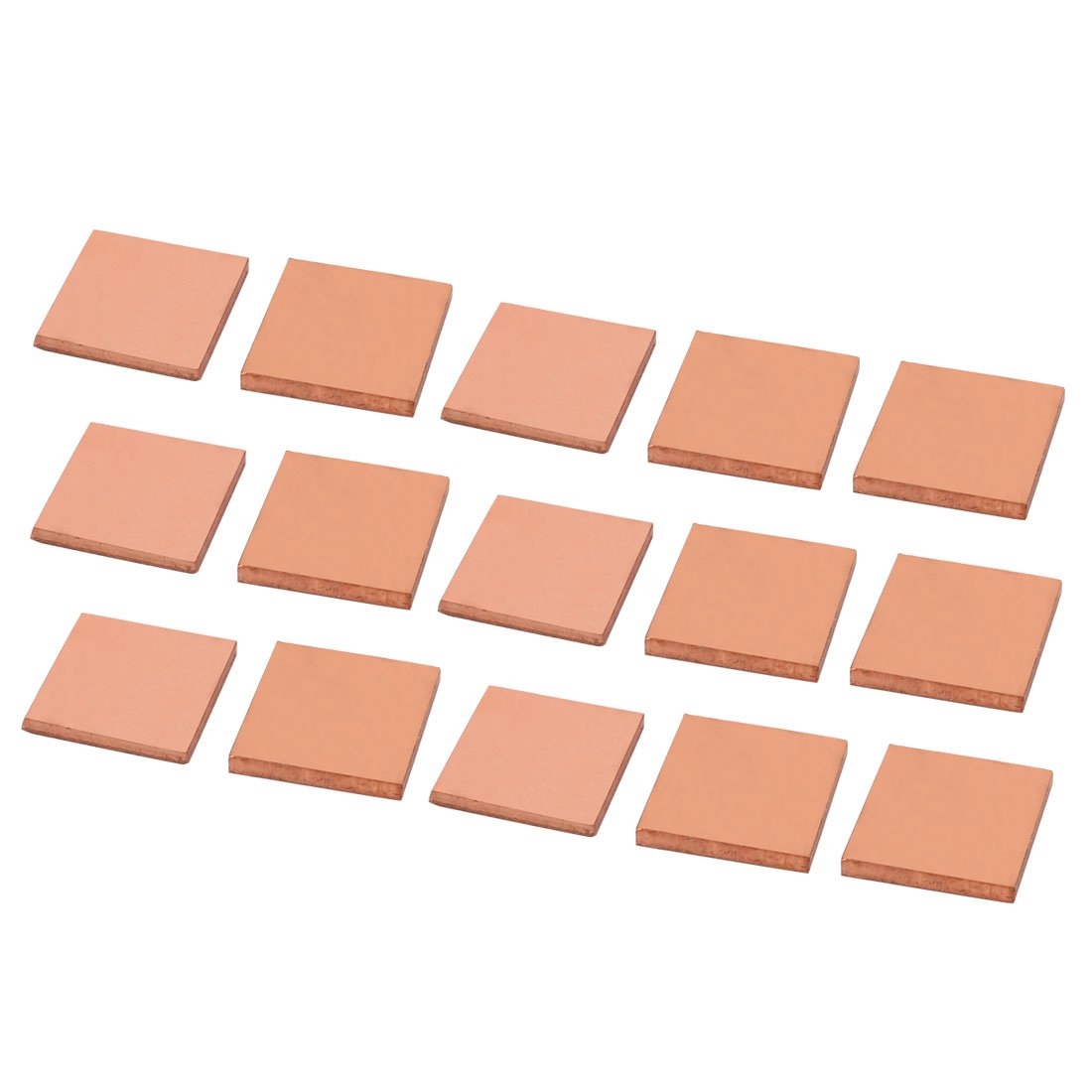 sourcingmap 15 Pcs 15mm x 15mm x 2mm Notebook Laptop GPU CPU Heatsink Copper Pad
