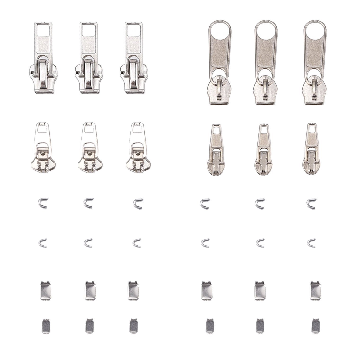 Photo 1 of 36 Pack Zipper Replacement Zipper Repair Kit, Silver