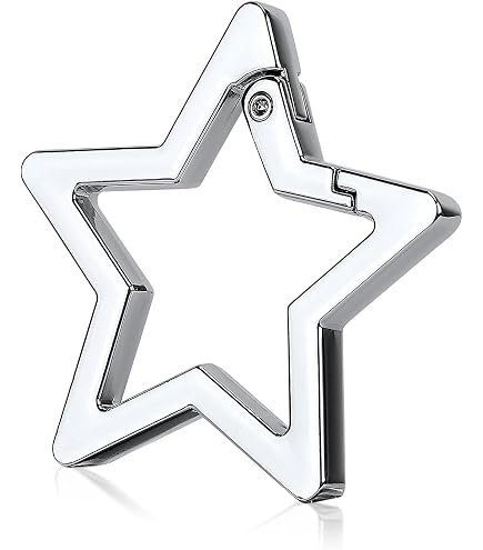 Mousqueton étoile Brillant En Métal Argenté – Porte-clés Tendance Pour Sac, Ceinture Ou Décoration