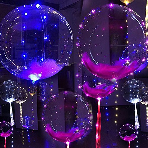Balloon, Denshine LED Light Up Balloon, LED Balloon with 3M Led String Light Balloons for Parties Christmas, Birthday, New Yearâ€™s Party -Fillable with Helium Reusable 18  Ballolon(1 Pcs)