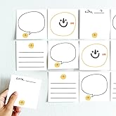 RAINBAM 4 Pack/200 Sheets 3x3 inch Sticky Notes Set, Adorable Cartoon Memo Pads with High-Adhesive, Reusable Tearable Post it Notes for Journal Planners Office School Home, Bulk Cute Stationery Gift