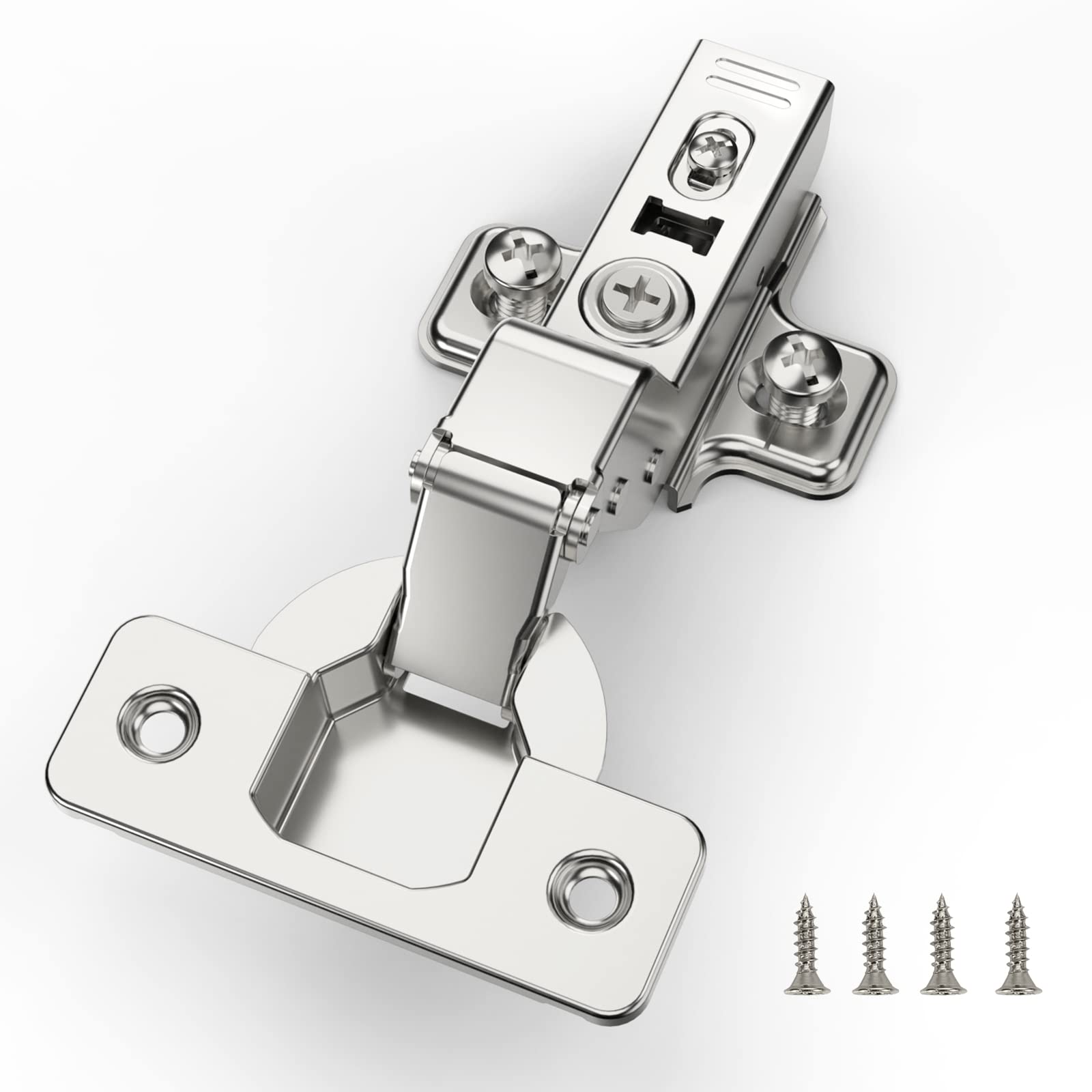 Furniware Pack of 10 Internal Door Hinges for Cabinets, Hole Spacing 45 mm with Hydraulic Spring Hinges for Kitchen Cabinet, Perfect Softclose, Kitchen Cabinet, Cabinet Door