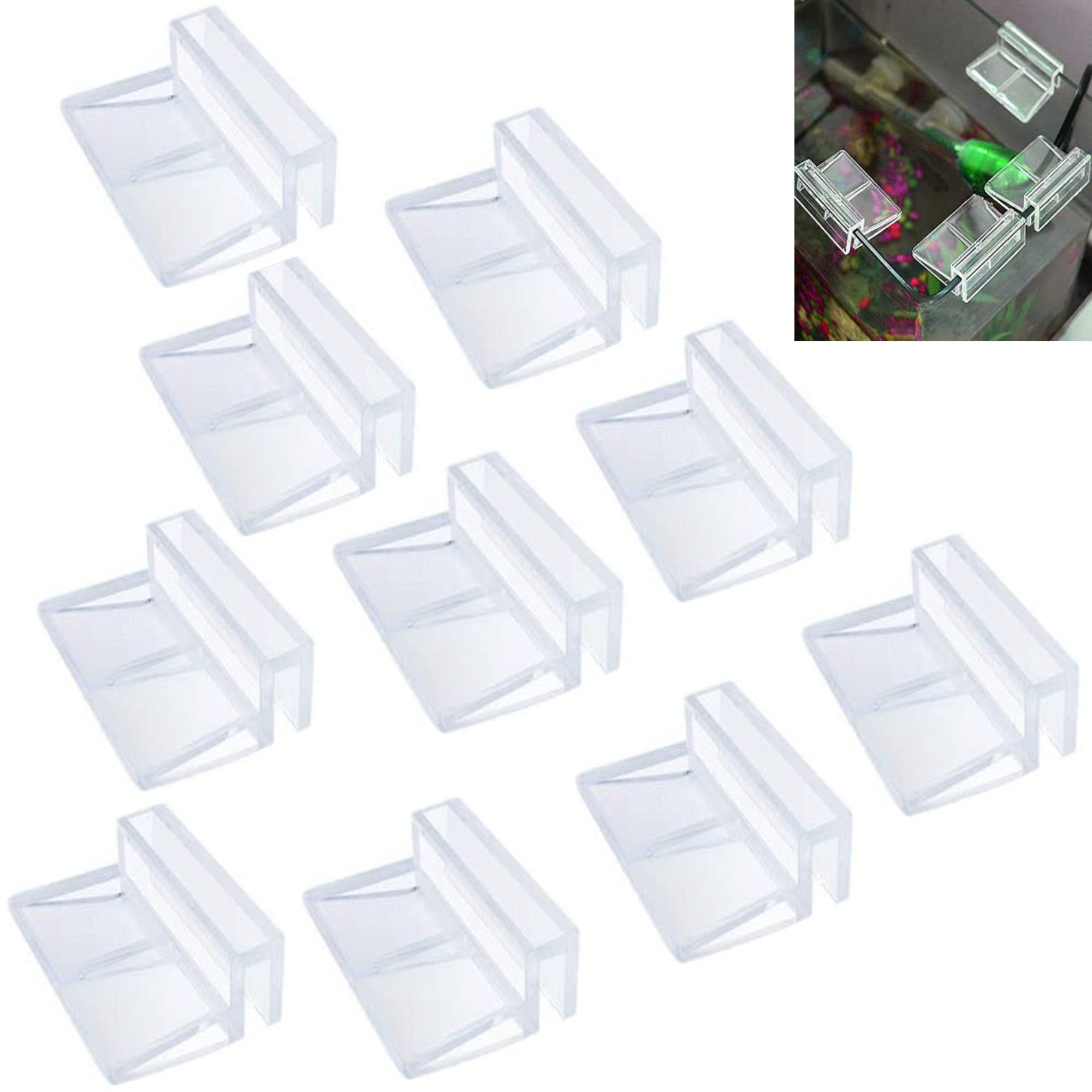 SYXLS 10 Pcs Fish Tanks Glass Cover Clip, Transparent Aquariums Fish Tank Acrylic Clips Aquarium Fish Tank Glass Cover Clip Support Holder for Rimless Aquariums 8 mm