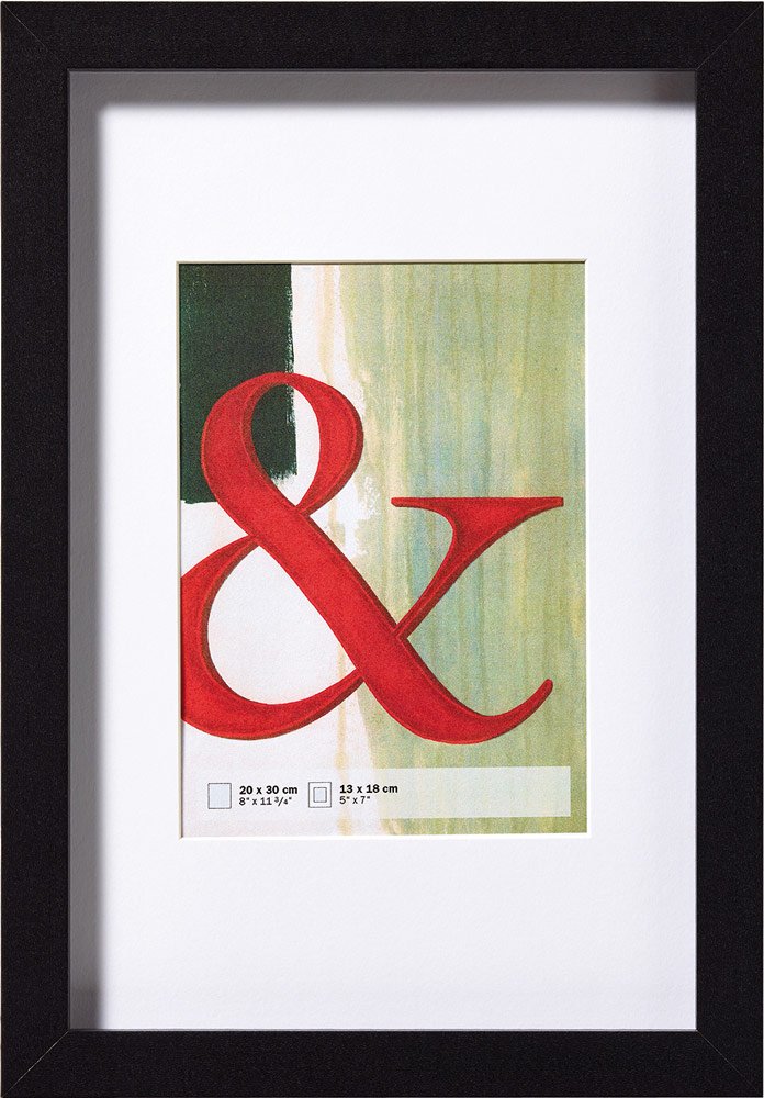 walther design Picture Frame Black 30 x 40 cm Genuine Glass Stockholm Wooden Frame EA040B