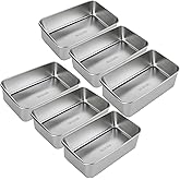 AKOLAFE 6PCS Stainless Steel Loaf Pan 8.5x5.5 Inch Banana Bread Pans for Homemade Breads Baking Pan for Oven Metal Meatloaf Pan Sandwich Bread Loaf Pans for Baking Bread Tin for Bakings Meat Loaf Cake