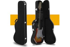 Ktaxon Electric Guitar Hard Case, Wooden Hard-Shell Protective Carrying Case for KST/TL Model 39-Inch Electric Guitar with Lock Latch Padding, Black