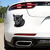 2 pcs Black Leopard Head Funny Car Bumper Sticker,5 Inch Vinyl Decal, Waterproof,Die-Cut for Cars,Windows,Laptops