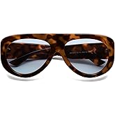 HERJOUR Trendy Aviator Sunglasses Womens Mens Retro 90s Rectangle Wrap Shades Oversized Style AR82372